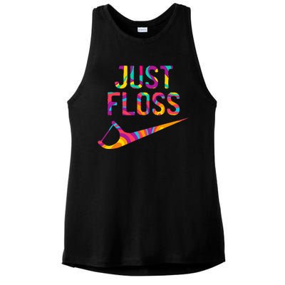 Just Floss Funny Parody Logo Meme Ladies PosiCharge Tri-Blend Wicking Tank