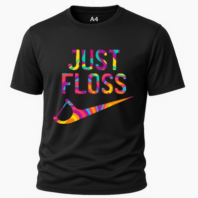 Just Floss Funny Parody Logo Meme Cooling Performance Crew T-Shirt