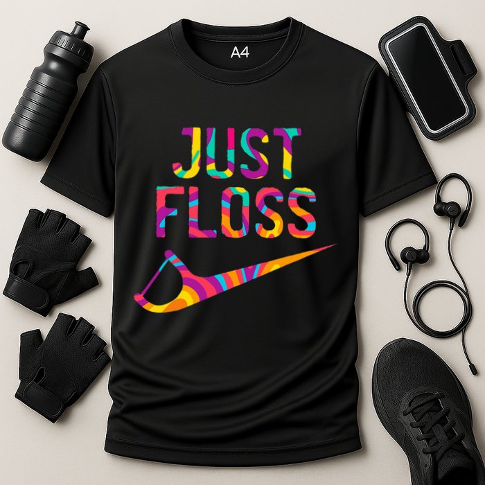 Just Floss Funny Parody Logo Meme Cooling Performance Crew T-Shirt