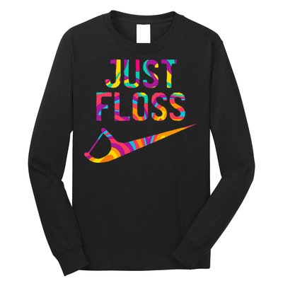 Just Floss Funny Parody Logo Meme Long Sleeve Shirt