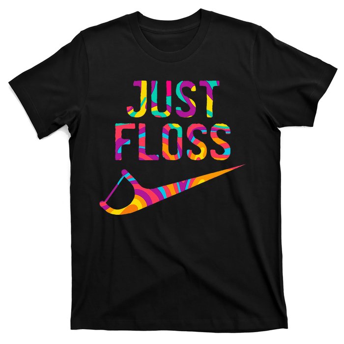 Just Floss Funny Parody Logo Meme T-Shirt