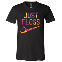 Just Floss Funny Parody Logo Meme V-Neck T-Shirt