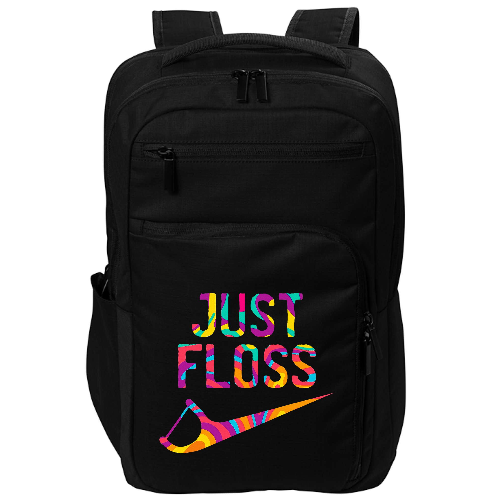 Just Floss Funny Parody Logo Meme Impact Tech Backpack