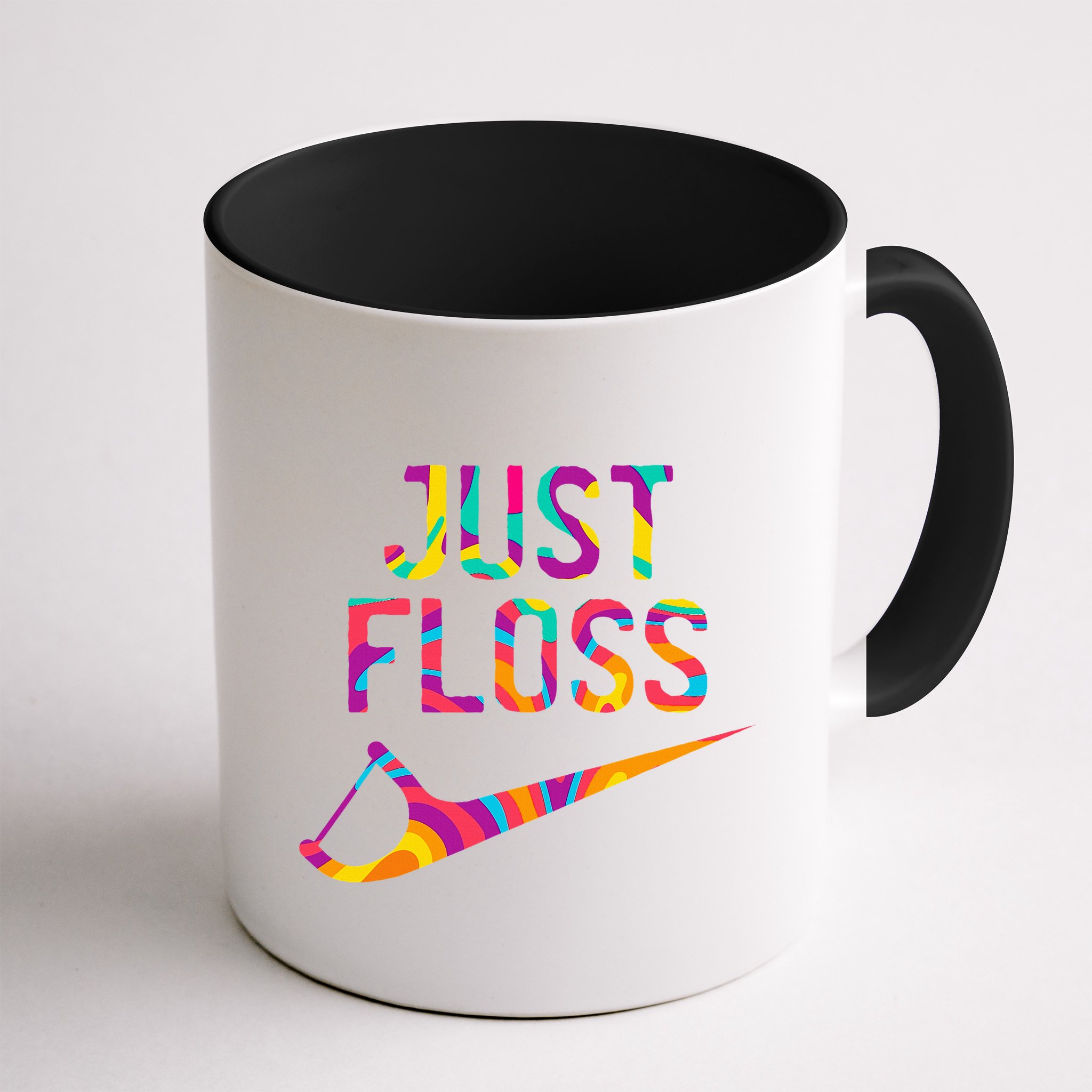 Just Floss Funny Parody Logo Meme Mug