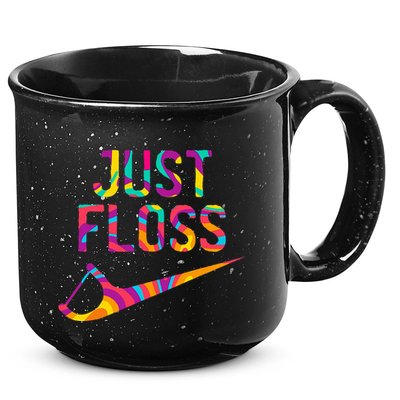 Just Floss Funny Parody Logo Meme 15oz Campfire Ceramic Mug