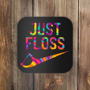 Just Floss Funny Parody Logo Meme Coaster