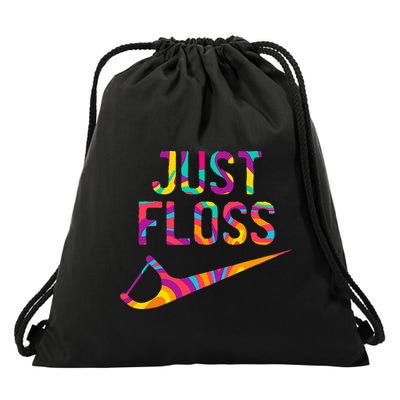 Just Floss Funny Parody Logo Meme Drawstring Bag