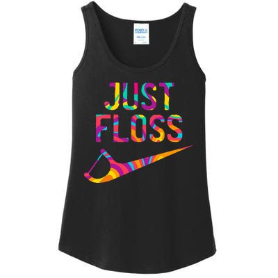 Just Floss Funny Parody Logo Meme Ladies Essential Tank