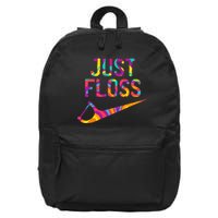 Just Floss Funny Parody Logo Meme 16 in Basic Backpack