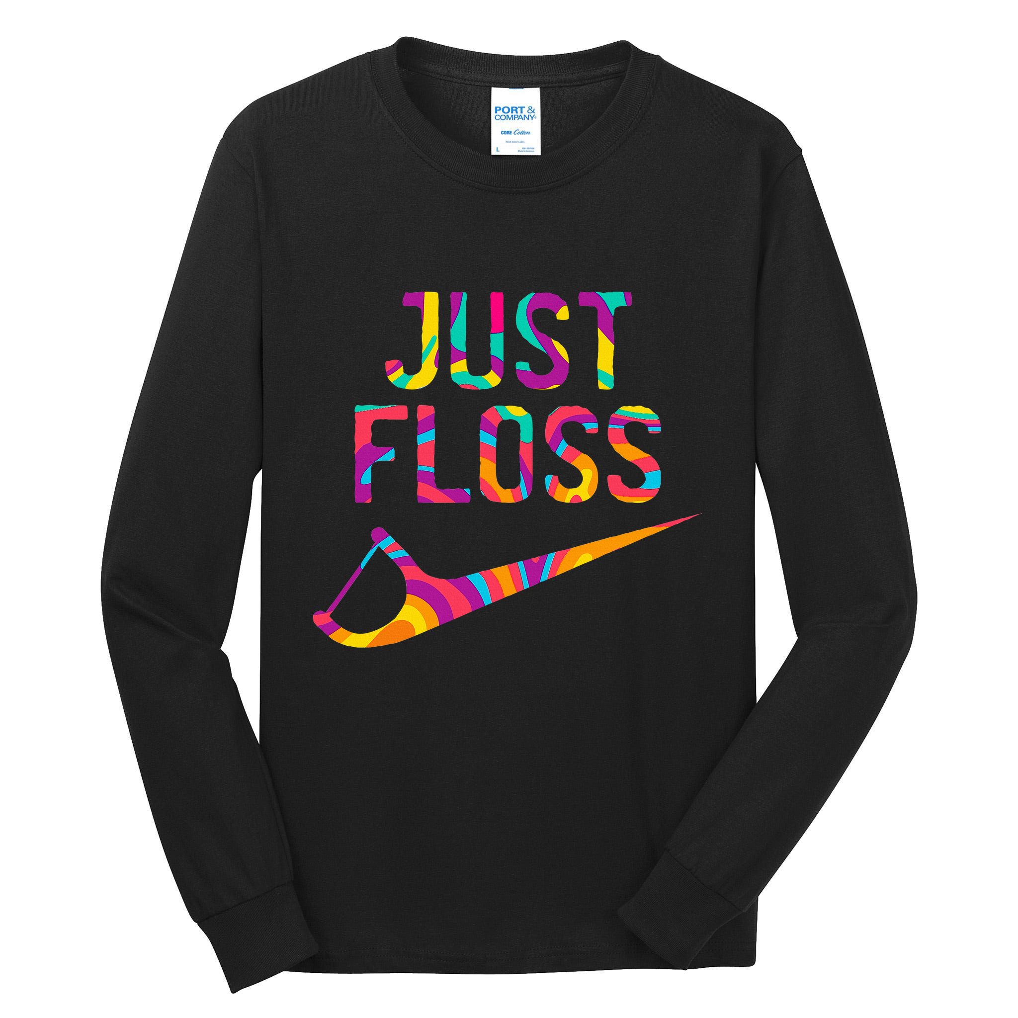 Just Floss Funny Parody Logo Meme Tall Long Sleeve T-Shirt