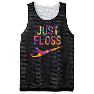 Just Floss Funny Parody Logo Meme Mesh Reversible Basketball Jersey Tank