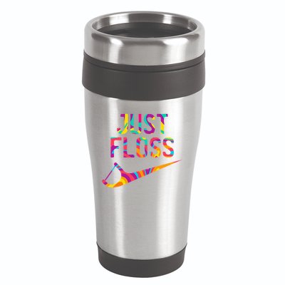 Just Floss Funny Parody Logo Meme 16oz Travel Tumbler