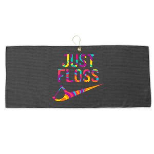 Just Floss Funny Parody Logo Meme Large Microfiber Waffle Golf Towel