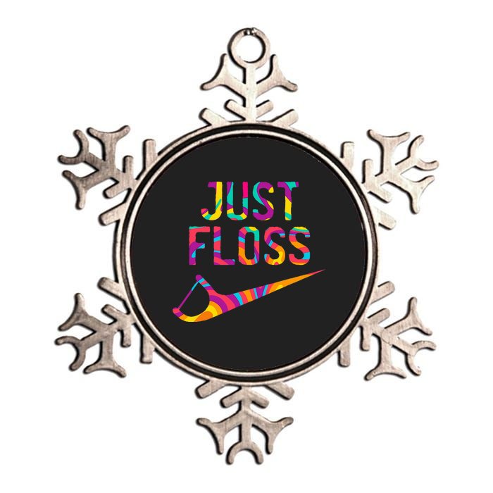 Just Floss Funny Parody Logo Meme Metallic Star Ornament