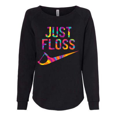 Just Floss Funny Parody Logo Meme Womens California Wash Sweatshirt