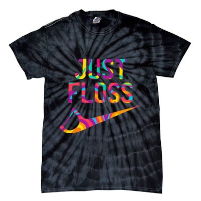 Just Floss Funny Parody Logo Meme Tie-Dye T-Shirt