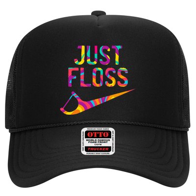 Just Floss Funny Parody Logo Meme Trucker Hat