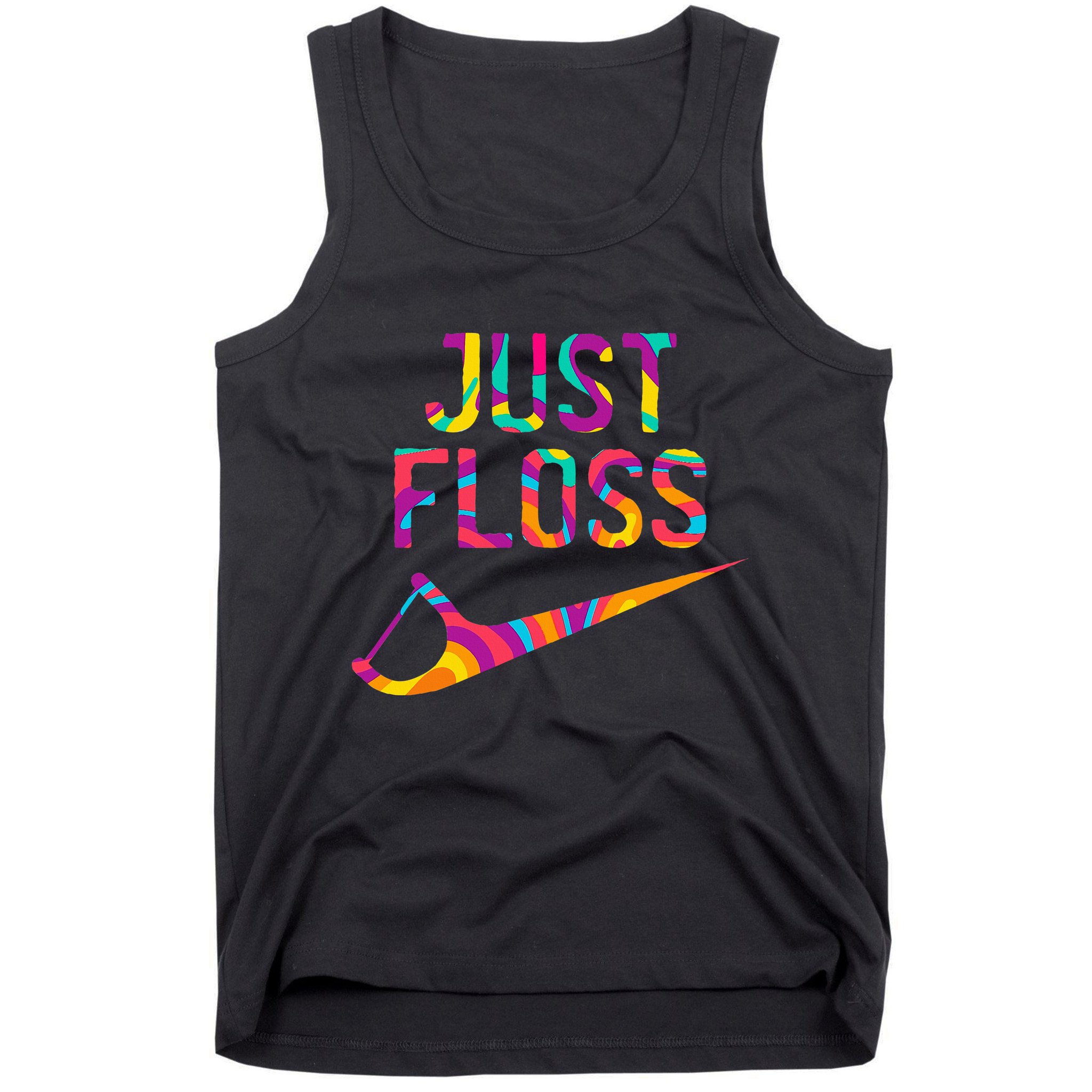 Just Floss Funny Parody Logo Meme Tank Top