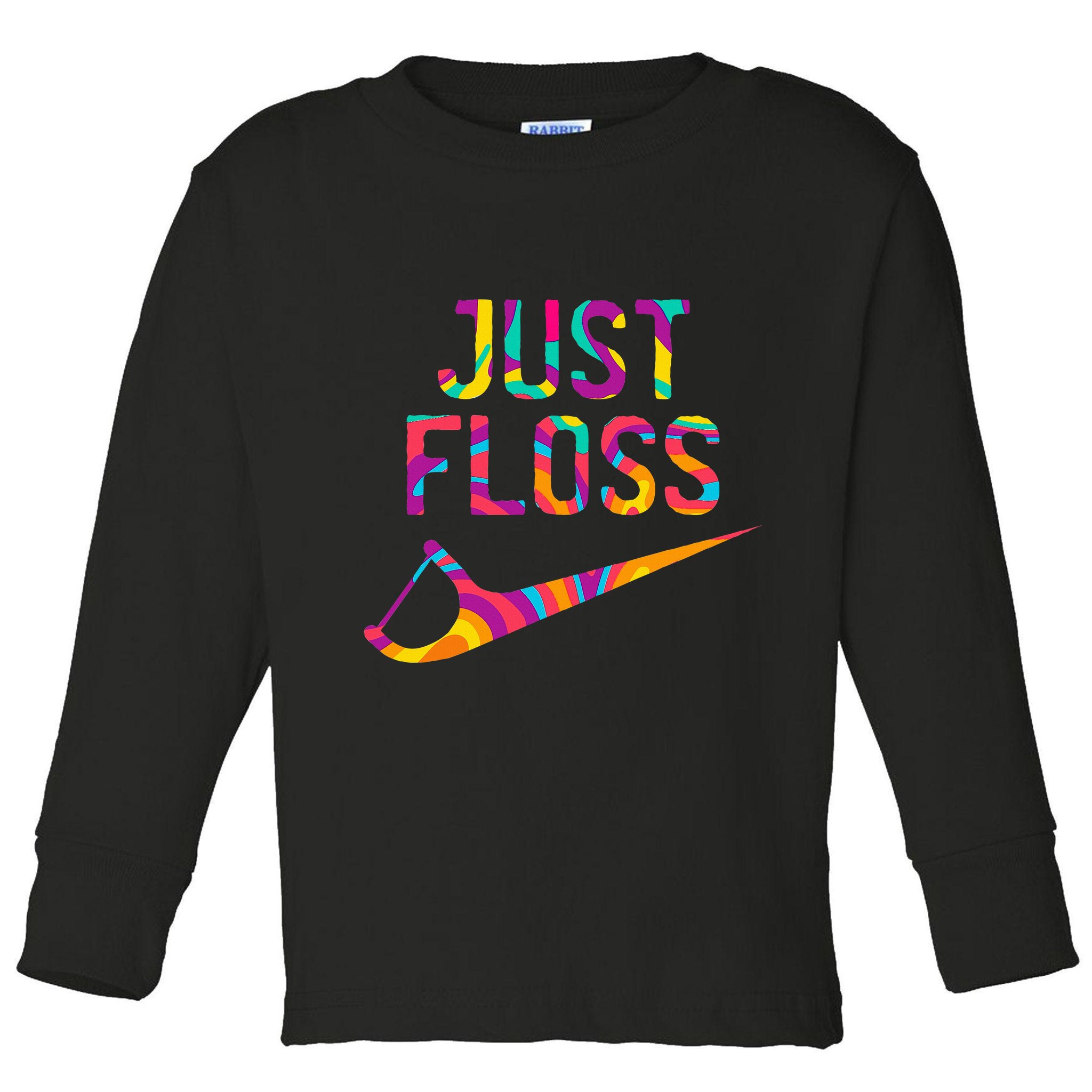 Just Floss Funny Parody Logo Meme Toddler Long Sleeve Shirt