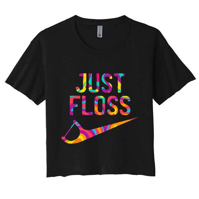 Just Floss Funny Parody Logo Meme Crop Top