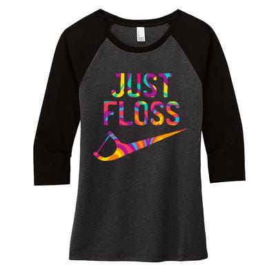 Just Floss Funny Parody Logo Meme Women's Tri-Blend 3/4-Sleeve Raglan Shirt