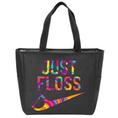 Just Floss Funny Parody Logo Meme Zip Tote Bag