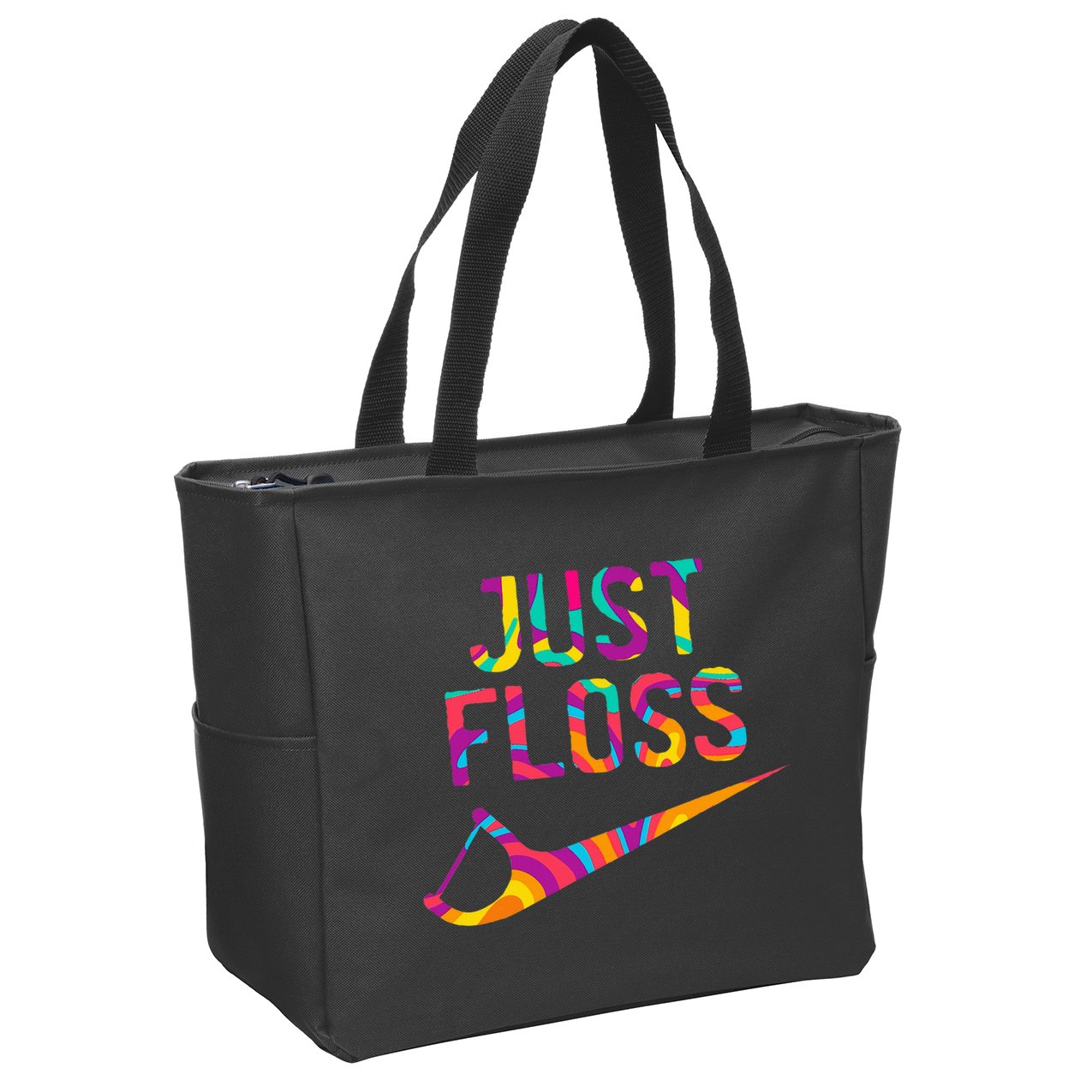 Just Floss Funny Parody Logo Meme Zip Tote Bag