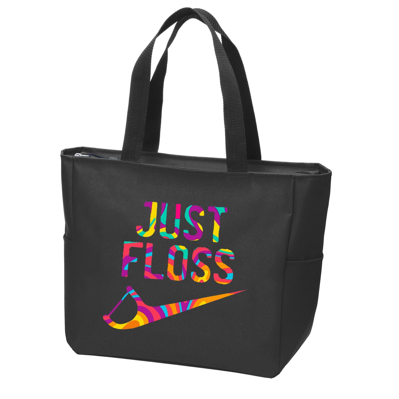 Just Floss Funny Parody Logo Meme Zip Tote Bag