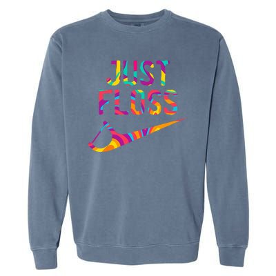 Just Floss Funny Parody Logo Meme Garment-Dyed Sweatshirt