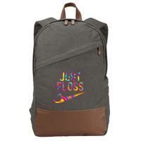 Just Floss Funny Parody Logo Meme Cotton Canvas Backpack
