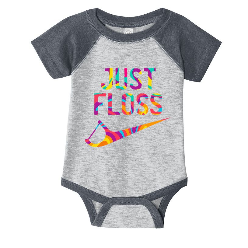 Just Floss Funny Parody Logo Meme Infant Baby Jersey Bodysuit
