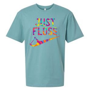 Just Floss Funny Parody Logo Meme Sueded Cloud Jersey T-Shirt