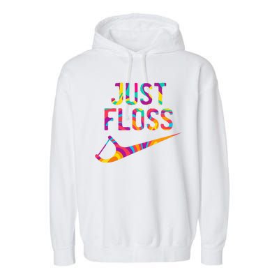 Just Floss Funny Parody Logo Meme Garment-Dyed Fleece Hoodie