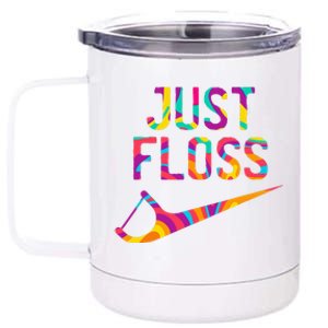 Just Floss Funny Parody Logo Meme 12 oz Stainless Steel Tumbler Cup