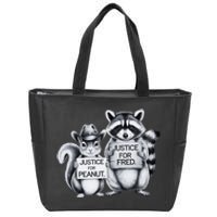 Justice For Fred The Raccoon And The Peanut The Squirrel Zip Tote Bag