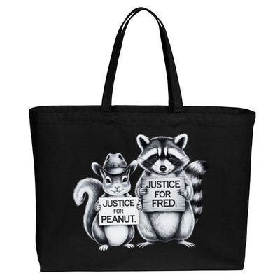 Justice For Fred The Raccoon And The Peanut The Squirrel Cotton Canvas Jumbo Tote