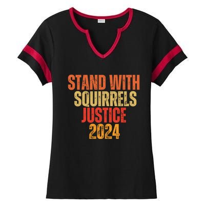 Justice For Fred The Raccoon And The Peanut The Squirrel Ladies Halftime Notch Neck Tee