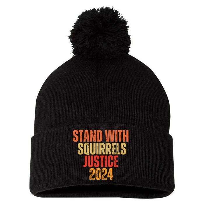 Justice For Fred The Raccoon And The Peanut The Squirrel Pom Pom 12in Knit Beanie