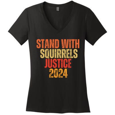 Justice For Fred The Raccoon And The Peanut The Squirrel Women's V-Neck T-Shirt