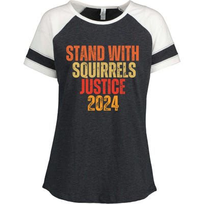 Justice For Fred The Raccoon And The Peanut The Squirrel Enza Ladies Jersey Colorblock Tee