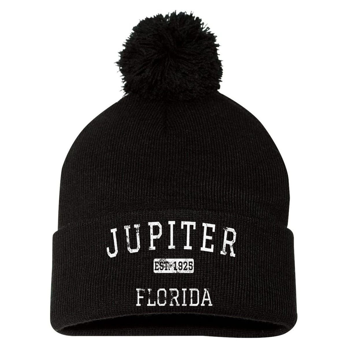Jupiter Florida Fl Vintage Pom Pom 12in Knit Beanie