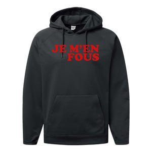 Je Fous French Retro Style Slogan Performance Fleece Hoodie