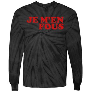 Je Fous French Retro Style Slogan Tie-Dye Long Sleeve Shirt