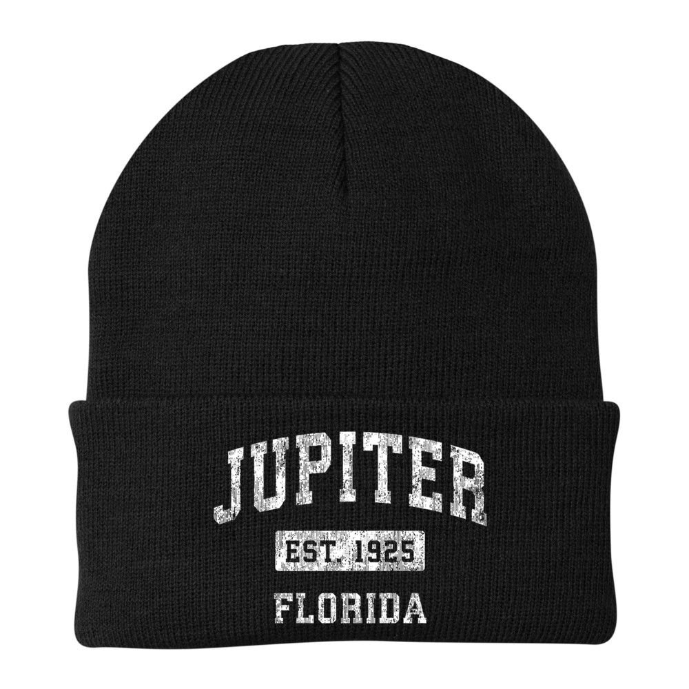 Jupiter Florida Fl Vintage Established Sports Design Beanie
