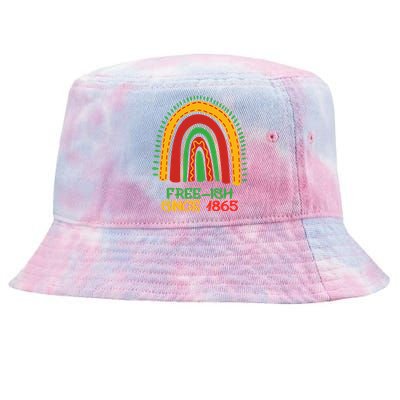 Juneteenth Freecute Giftish Since 1865 African American Rainbow Gift Tie-Dyed Bucket Hat