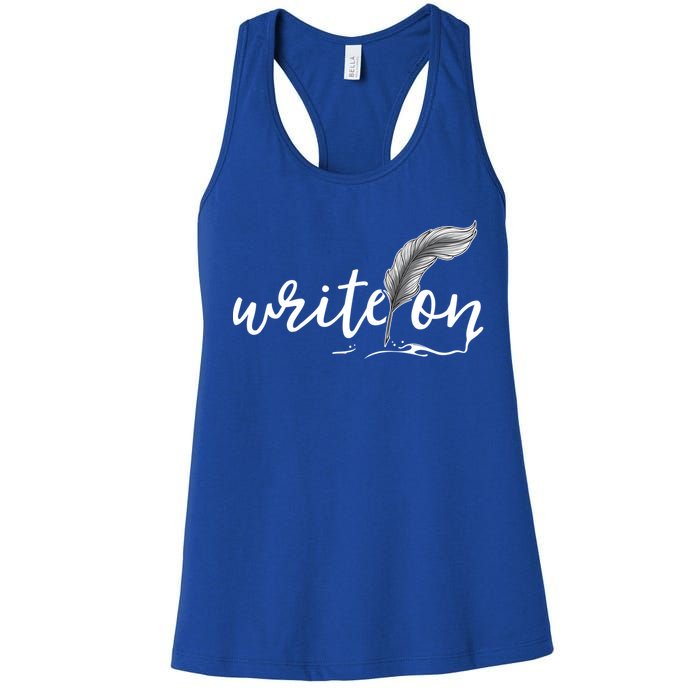 Journalism Funny Gift Write On Journaliscute Gift Author Writer Gift Women's Racerback Tank