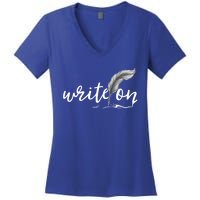 Journalism Funny Gift Write On Journaliscute Gift Author Writer Gift Women's V-Neck T-Shirt