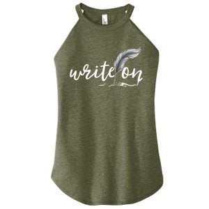 Journalism Funny Gift Write On Journaliscute Gift Author Writer Gift Women's Perfect Tri Rocker Tank