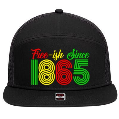 Juneteenth Freecool Giftish Since 1865 Black History Month Gift 7 Panel Mesh Trucker Snapback Hat