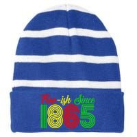 Juneteenth Freecool Giftish Since 1865 Black History Month Gift Striped Beanie with Solid Band